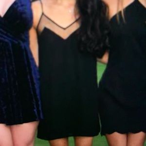 black mesh spaghetti strap dress